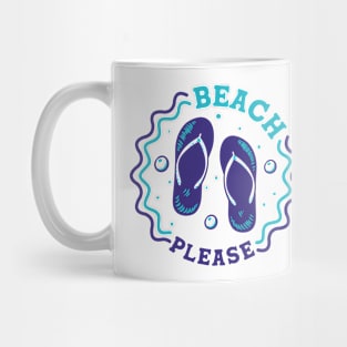 Beach Please // Fun Summer Flip Flop Badge Mug